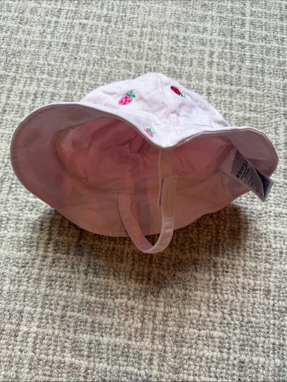 GAP Pink Strawberry Print Bucket Hat for toddler